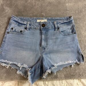 Copper Key Blue Jean Shorts Distressed Frayed Hem